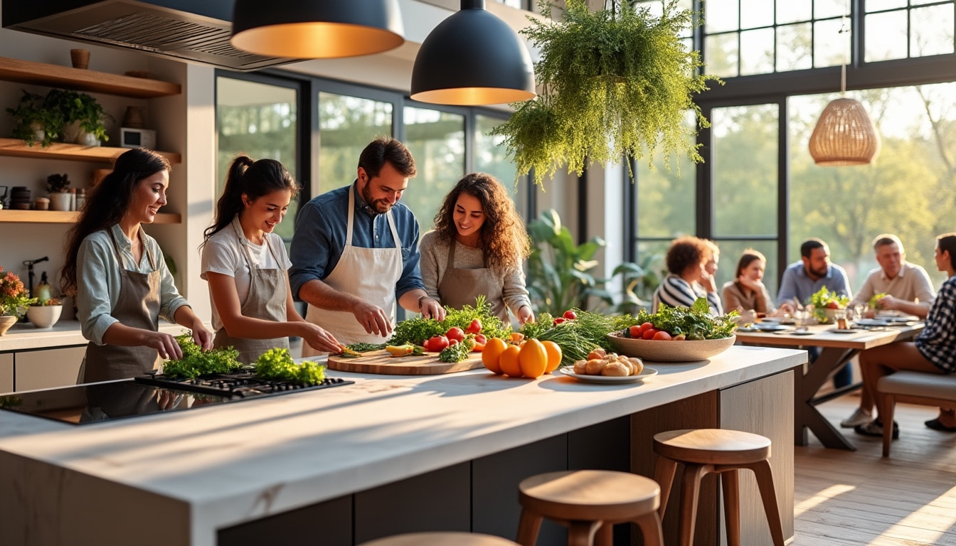 découvrez comment une cuisine ouverte peut transformer votre espace de vie en un lieu convivial, favorisant les échanges et la proximité entre les résidents.